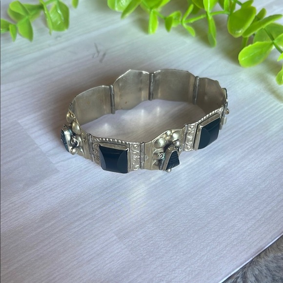 alpaca Accessories - Vintage Aztec Mask Brazalets Black Ónix